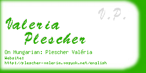 valeria plescher business card